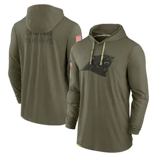 Carolina Panthers Men's 2022 Salute to Service Tonal Pullover Hoodie - Olive