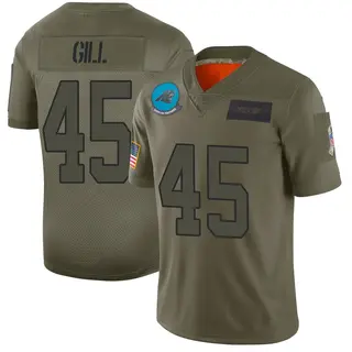 Carolina Panthers Men's Cam Gill Limited 2019 Salute to Service Jersey - Camo