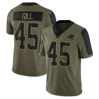 Carolina Panthers Men's Cam Gill Limited 2021 Salute To Service Jersey - Olive