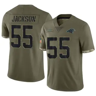 Carolina Panthers Men's Cam Jackson Limited 2022 Salute To Service Jersey - Olive