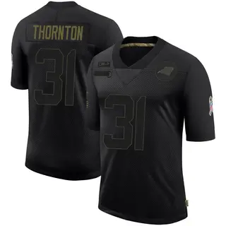 Carolina Panthers Men's Corey Thornton Limited 2020 Salute To Service Jersey - Black