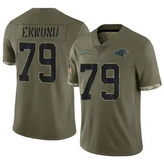 Carolina Panthers Men's Ikem Ekwonu Limited 2022 Salute To Service Jersey - Olive
