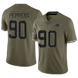 Carolina Panthers Men's Julius Peppers Limited 2022 Salute To Service Jersey - Olive