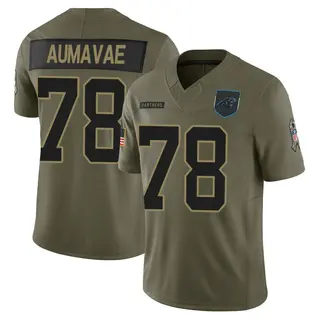 Carolina Panthers Men's Popo Aumavae Limited 2025 Salute to Service Jersey - Olive
