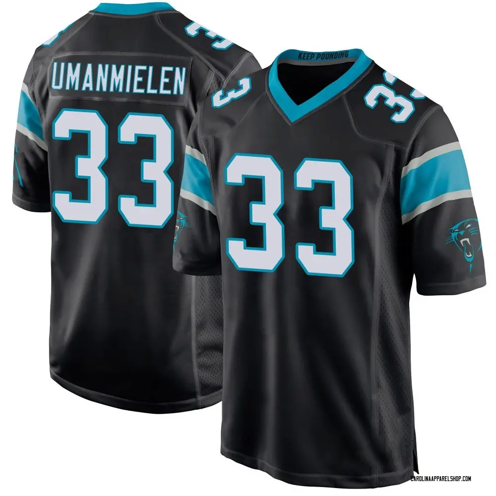 Carolina Panthers Men's Princely Umanmielen Game Team Color Jersey - Black