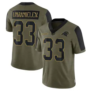 Carolina Panthers Men's Princely Umanmielen Limited 2021 Salute To Service Jersey - Olive