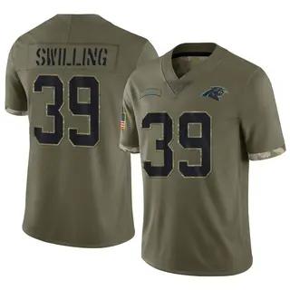 Carolina Panthers Men's Tre Swilling Limited 2022 Salute To Service Jersey - Olive
