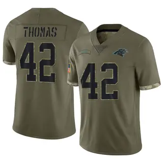 Carolina Panthers Men's Trevian Thomas Limited 2022 Salute To Service Jersey - Olive
