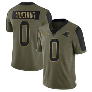 Carolina Panthers Men's Tre'von Moehrig Limited 2021 Salute To Service Jersey - Olive