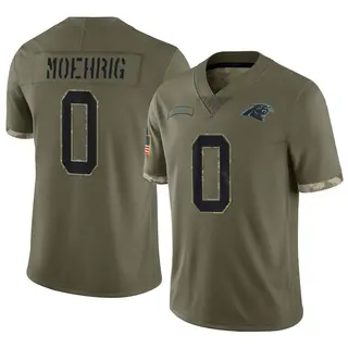 Carolina Panthers Men's Tre'von Moehrig Limited 2022 Salute To Service Jersey - Olive