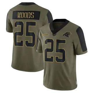 Carolina Panthers Men's Xavier Woods Limited 2021 Salute To Service Jersey - Olive