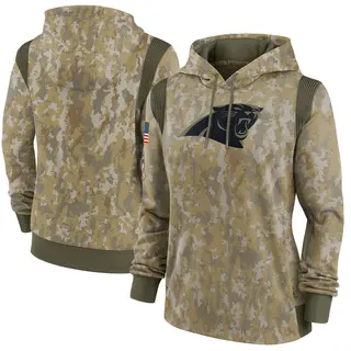 Carolina Panthers Women's 2021 Salute to Service Therma Performance Pullover Hoodie - Olive