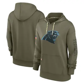 Carolina Panthers Women's 2022 Salute to Service Performance Pullover Hoodie - Olive