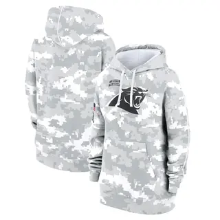 Carolina Panthers Women's 2024 Salute To Service Club Fleece Pullover Hoodie - Arctic Camo