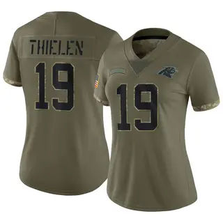 Carolina Panthers Women's Adam Thielen Limited 2022 Salute To Service Jersey - Olive