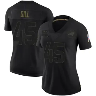 Carolina Panthers Women's Cam Gill Limited 2020 Salute To Service Jersey - Black