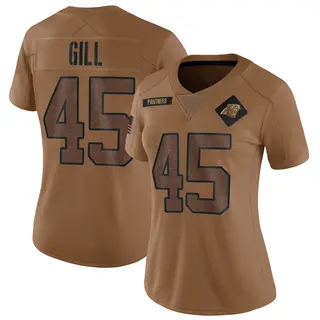 Carolina Panthers Women's Cam Gill Limited 2023 Salute To Service Jersey - Brown
