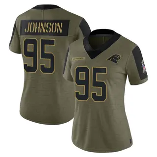 Carolina Panthers Women's Charles Johnson Limited 2021 Salute To Service Jersey - Olive