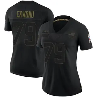 Carolina Panthers Women's Ikem Ekwonu Limited 2020 Salute To Service Jersey - Black