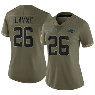 Carolina Panthers Women's Justin Layne Limited 2022 Salute To Service Jersey - Olive