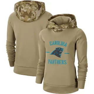 Carolina Panthers Women's Khaki 2019 Salute to Service Therma Pullover Hoodie