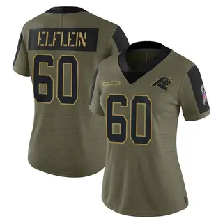 Carolina Panthers Women's Pat Elflein Limited 2021 Salute To Service Jersey - Olive