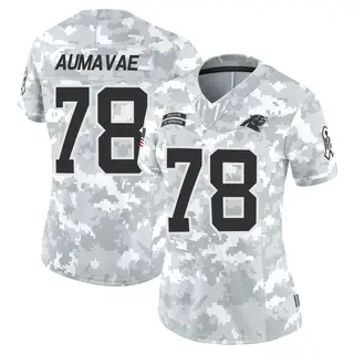 Carolina Panthers Women's Popo Aumavae Limited 2024 Salute to Service Jersey - Arctic Camo