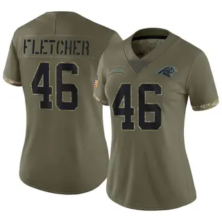 Carolina Panthers Women's Thomas Fletcher Limited 2022 Salute To Service Jersey - Olive