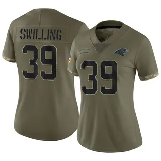 Carolina Panthers Women's Tre Swilling Limited 2022 Salute To Service Jersey - Olive