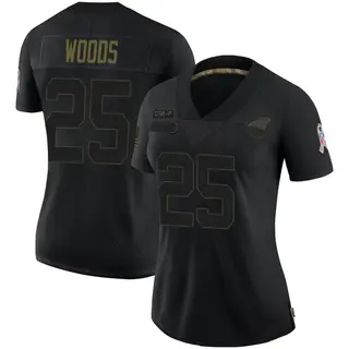 Carolina Panthers Women's Xavier Woods Limited 2020 Salute To Service Jersey - Black