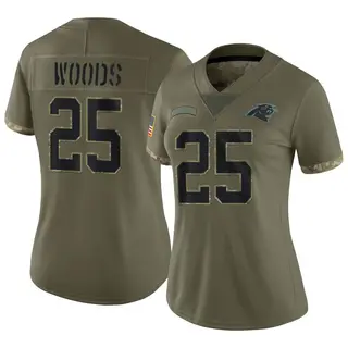 Carolina Panthers Women's Xavier Woods Limited 2022 Salute To Service Jersey - Olive