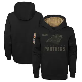 Carolina Panthers Youth 2020 Salute to Service Pullover Performance Hoodie - Black