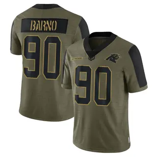 Carolina Panthers Youth Amare Barno Limited 2021 Salute To Service Jersey - Olive