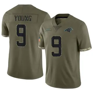Carolina Panthers Youth Bryce Young Limited 2022 Salute To Service Jersey - Olive