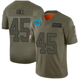 Carolina Panthers Youth Cam Gill Limited 2019 Salute to Service Jersey - Camo
