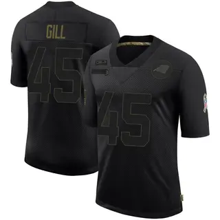 Carolina Panthers Youth Cam Gill Limited 2020 Salute To Service Jersey - Black