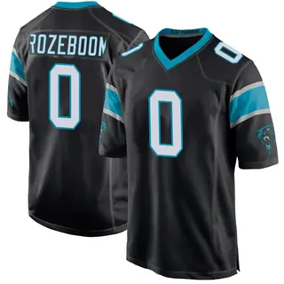 Carolina Panthers Youth Christian Rozeboom Game Team Color Jersey - Black