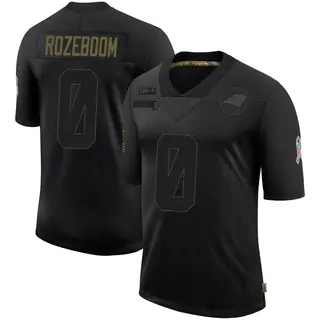 Carolina Panthers Youth Christian Rozeboom Limited 2020 Salute To Service Jersey - Black