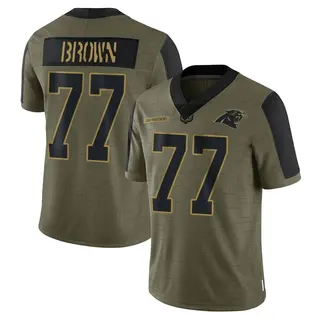 Carolina Panthers Youth Deonte Brown Limited 2021 Salute To Service Jersey - Olive