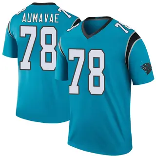 Carolina Panthers Youth Popo Aumavae Legend Color Rush Jersey - Blue