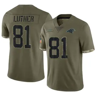 Carolina Panthers Youth T.J. Luther Limited 2022 Salute To Service Jersey - Olive