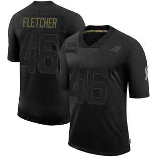 Carolina Panthers Youth Thomas Fletcher Limited 2020 Salute To Service Jersey - Black