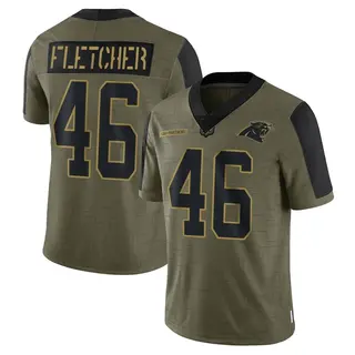 Carolina Panthers Youth Thomas Fletcher Limited 2021 Salute To Service Jersey - Olive