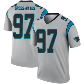 Carolina Panthers Youth Yetur Gross-Matos Legend Inverted Silver Jersey