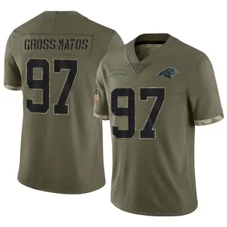 Carolina Panthers Youth Yetur Gross-Matos Limited 2022 Salute To Service Jersey - Olive